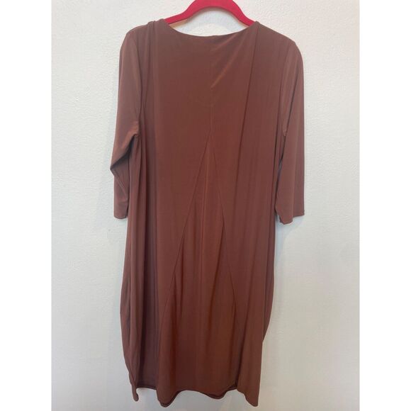 Marla Wynne 3/4 Sleeve Tulip Balloon Dress Tunic Slinky Wrinkle Resistant M - Picture 2 of 4